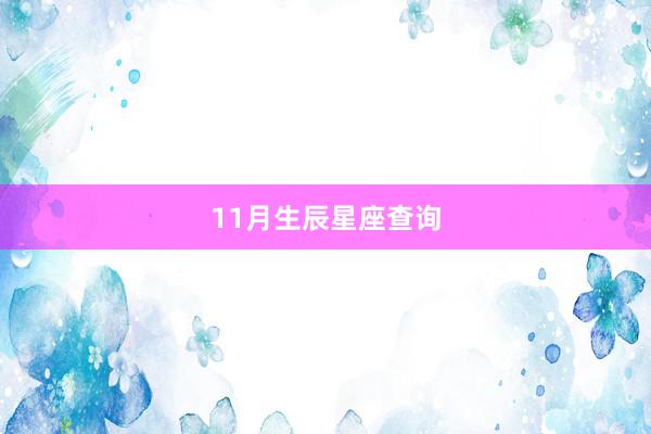 11月生辰星座查询